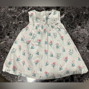 Janie and Jack White Dress with Pink and Green Floral Design